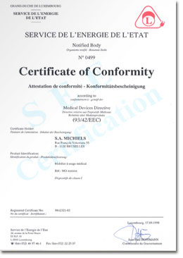 Certificat Conformité - Mobilier